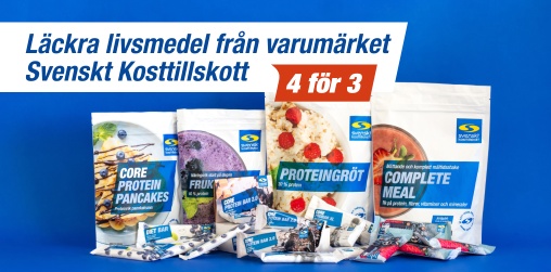 4 f�r 3 p� l�ckra livsmedel fr�n varum�rket Svenskt Kosttillskott 